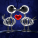Squelettes de poussins amoureux