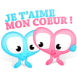 Couple de coeur "Je t'aime mon coeur!"