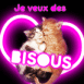 Deux chatons "Je veux des bisous" non rose