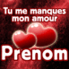 Coeurs rouges "Tu me manques mon amour"